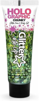 PaintGlow Chunky glittergel in tube - groen - voor lichaam en gezicht - 12 ml