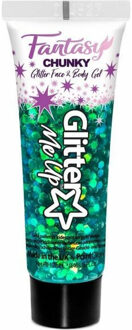 PaintGlow Chunky glittergel in tube - zeemeermin groen - voor lichaam en gezicht - 12 ml