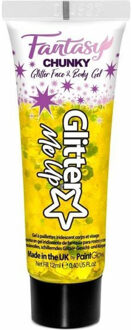 PaintGlow Chunky Glittergel voor lichaam en gezicht - goudgeel - 12 ml