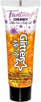 PaintGlow Chunky Glittergel voor lichaam en gezicht - oranje - 12 ml