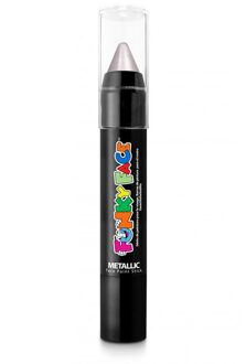 PaintGlow Face paint stick - metallic zilver - 3,5 gram - schmink/make-up stift/potlood