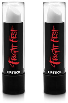 PaintGlow Lippenstift/lipstick - 2x - wit - 4,5 gram - Schmink - Halloween/carnaval