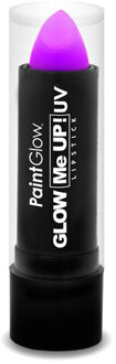 PaintGlow Lippenstift/lipstick - neon paars - UV/blacklight - 4,5 gram - schmink/make-up