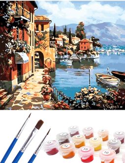 Painting by Numbers Table Set 45x55 Cm Canvas Brush Paint Included