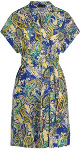 Paisley print jurk met splitten Blauw - L
