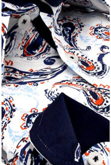 Paisley slim fit Wit - XXL