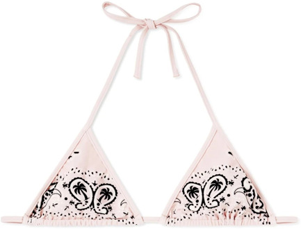 Paisley Triangel Bikini Top Palm Angels , Pink , Dames - L,M,S