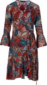 Paisleyprint viscose wikkeljurk met klokmouwen Veelkleurig - S