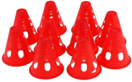 Pak Van 10 Stuks Voetbal Marker Disc Marker Kegels Buiten Schaatsen Beginner Voetbal Training Barrière rood