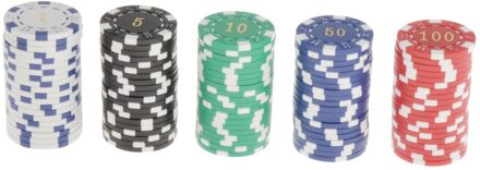 Pak Van 100 Chips Texas Hold'em Gestreepte Poker Chip Set Casino Spel Token