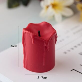 Pak Van 12 Batterij Operated Warm Wit Niet Flikkeren Led Halloween Kaarsen, flamelss Led Kaars Licht Voor Bruiloft Valentijnsdag rood