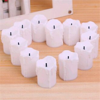 Pak Van 12 Batterij Operated Warm Wit Niet Flikkeren Led Halloween Kaarsen, flamelss Led Kaars Licht Voor Bruiloft Valentijnsdag