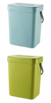 Pak Van 2 Moderne Prullenbak Muur Ing Voor Keukenkast Deur Kantoor 3L blauw groen