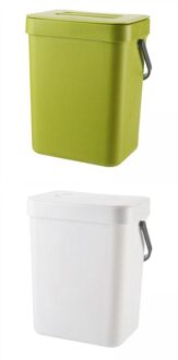 Pak Van 2 Moderne Prullenbak Muur Ing Voor Keukenkast Deur Kantoor 3L groen wit