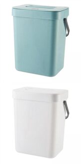 Pak Van 2 Moderne Prullenbak Muur Ing Voor Keukenkast Deur Kantoor 5L blauw wit