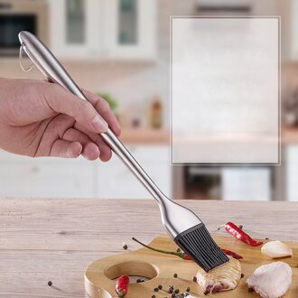 Pak van 2 STUKS Insmeerborstel Goede Grip Rvs Pastry Insmeerborstel Heatproof Food Grade Siliconen Borstel BPA gratis