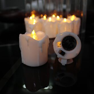 Pak van 4 of 8 kaarsen Kaarsen Met Timer, Geel licht Flickering Decoratieve Kaarsen Led Kaars Licht 4 stukken met timer