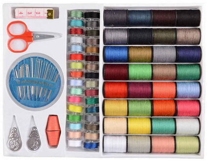 Pak Van 64-Spoelen Diverse Kleuren Naaigaren Set Naaien Gereedschap Kit Hand Craft Naaien Naald En Draad Combinatie