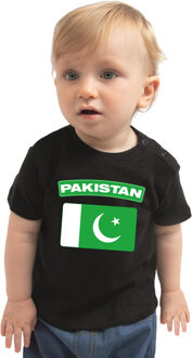 Pakistan landen shirtje met vlag zwart voor babys 74 (5-9 maanden)