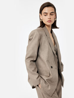 PAKKENJACKET Lange Oversize Blazer Met Lange Mouwen Camel