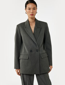 PAKKENJACKET Zwarte Blazer Lange Mouwen Dubbele Knoopsluiting Donkergrijs