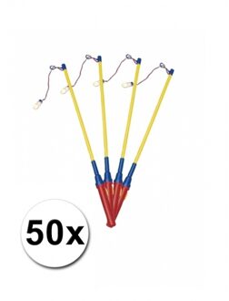 Pakket lampionstokjes 50 stuks - Feestlampionnen Multikleur