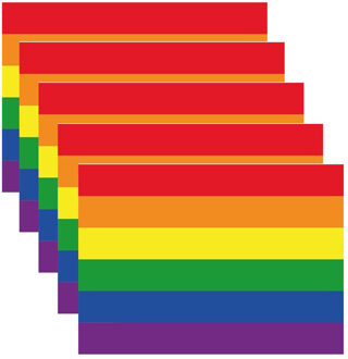 Pakket van 15x stuks regenboog vlag / LGBT vlag sticker 7.5 x 10 cm