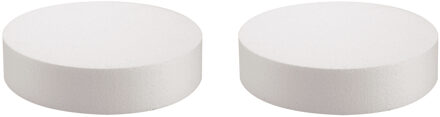 Pakket van 2x stuks piepschuim hobby knutselen vormen/figuren ronde schijf van 30 x 7 cm