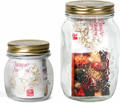 Pakket van 2x Transparante bewaarpotten/voorraadpotten met schroefdop van glas 0.25 liter/0.5 liter