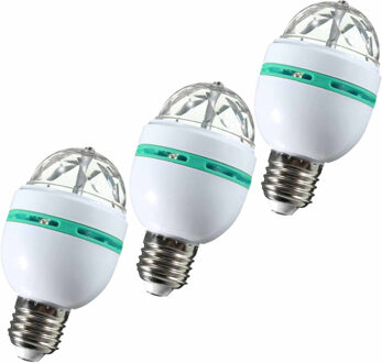 Pakket van 3x stuks disco lampen/lichten E27 fitting 30 effecten - disco bol voor fitting