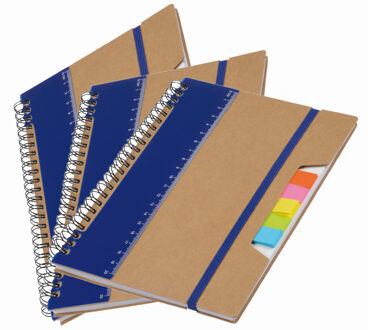 Pakket van 3x stuks schoolschriften/collegeblokken A5 blauw