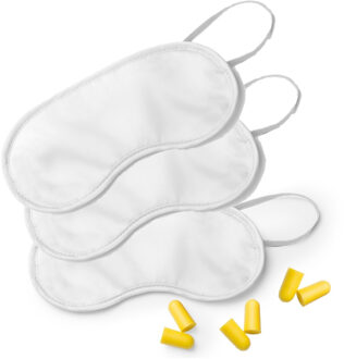 Pakket van 3x stuks travel set wit slaapmaskers met oordoppen - Slaapmaskers Multikleur