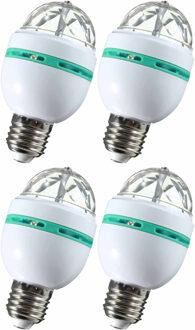 Pakket van 4x stuks disco lampen/lichten E27 fitting 30 effecten - disco bol voor fitting