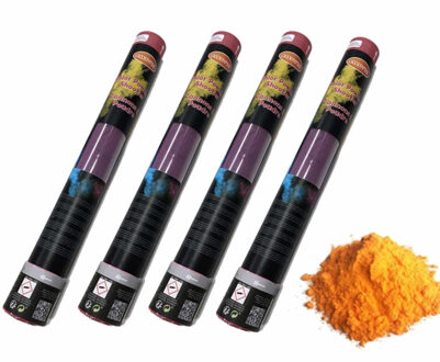 Pakket van 4x stuks kleurenpoeder shooters oranje 40 cm