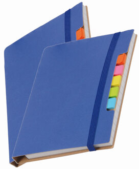 Pakket van 4x stuks schoolschriften/notitieboeken A6 harde kaft gelinieerd blauw