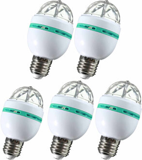 Pakket van 5x stuks disco lampen/lichten E27 fitting 30 effecten
