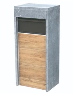 Pakketbrievenbus Alicante - Natuursteen En Staal - Antraciet, Blauw, Grijs - 48x102x34cm