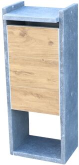 Pakketbrievenbus Everest Wood Xl - Natuursteen En Hout - Blauw - 40x100x32cm
