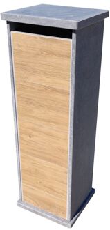 Pakketbrievenbus Lhotse Parcel Woodlook - Natuursteen En Hout - Blauw - 34x102x32cm