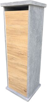 Pakketbrievenbus Lhotse Wood Xl - Natuursteen - Blauwe Steen - 34x102x32cm