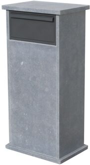 Pakketbrievenbus Palma Parcel - Natuursteen En Staal - Belgische Blauwe Hardsteen - 48x101x34cm
