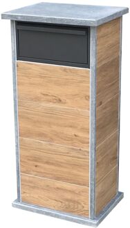 Pakketbrievenbus Palma Parcel Woodlook - Natuursteen En Staal - Blauwe Hardsteen - 48x101x34cm