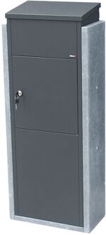 Pakketbrievenbus Torino Big - Natuursteen En Staal - Antraciet - 44x108x23cm