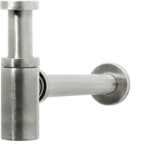 Pal wastafelsifon rond, geborsteld nikkel