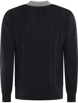 Pal Zileri Heren half zip polo Blauw - 50