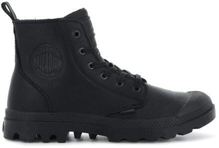 Palladium Pampa Zip Leather Ess - Lederen Schoenen Zwart - 36