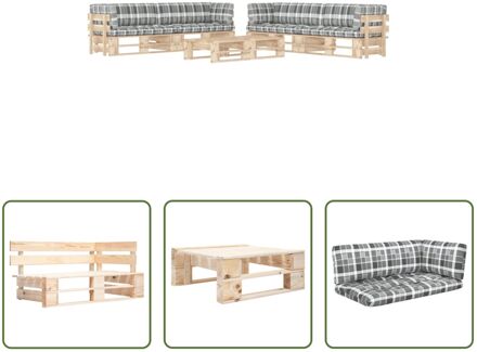 Pallet Loungebankset - Hout- 110 x 65 x 55 cm - Grijs