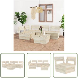 pallet loungeset - 5-delig - geïmpregneerd vurenhout - 60x60x65cm - rustieke charme Beige