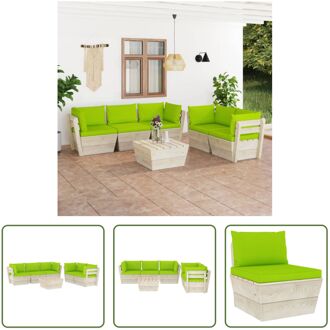 Pallet loungeset 6-delig - 60x60x65 cm - geïmpregneerd vurenhout Groen