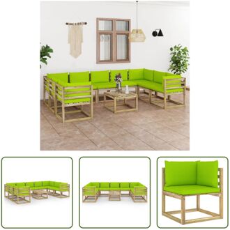 Pallet Loungeset - Grenenhout - 64x64x70 cm - Helder groen